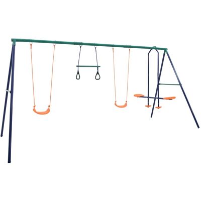 Juego De Columpios Con Aros De Gimnasia Y 4 Asientos Acero Vidaxl Juego De Columpios Con Aros De Gimnasia Y 4 Asientos Acero Vidaxl