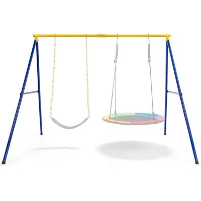 Costway Estructura Resistente Para Columpio Hasta 300 Kg/estructura En Acero Con Forma De A Para Columpio Con Palos, Mosquetón Y Cobertura En Los Pies Costway Estructura Resistente Para Columpio Hasta 300 Kg/estructura En Acero Con Forma De A Para Columpio Con Palos, Mosquetón Y Cobertura En Los Pies