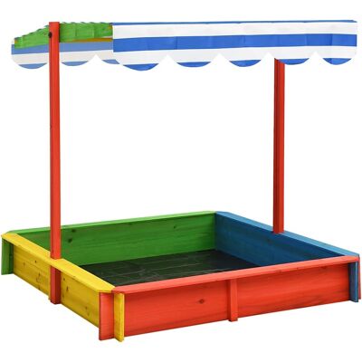 Vidaxl - Arenero Infantil Tejado Ajustable Madera Abeto Multicolor Uv50 Vidaxl - Arenero Infantil Tejado Ajustable Madera Abeto Multicolor Uv50