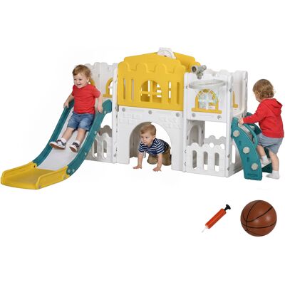 JHY DESIGN Juguete 7 En 1 Para Niños: Tobogán Con Cesta Y Volante. JHY DESIGN Juguete 7 En 1 Para Niños: Tobogán Con Cesta Y Volante.