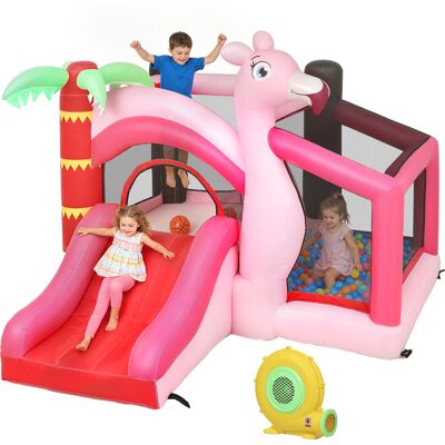JHY DESIGN Castillo Hinchable Infantil Con Soplador, Tobogán, Cama Elástica, Piscina De Bolas Y Canasta De Baloncesto (255 X 230 X 196 Cm). JHY DESIGN Castillo Hinchable Infantil Con Soplador, Tobogán, Cama Elástica, Piscina De Bolas Y Canasta De Baloncesto (255 X 230 X 196 Cm).