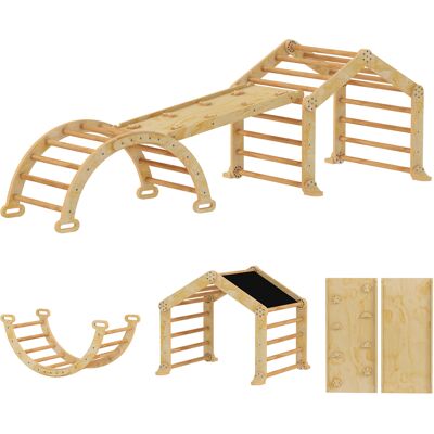 JHY DESIGN Estructura De Escalada Interior 9 En 1, Con Rampa, Tobogán, Escalera Y Pizarra, Para Niños Pequeños, Fabricada En Madera. JHY DESIGN Estructura De Escalada Interior 9 En 1, Con Rampa, Tobogán, Escalera Y Pizarra, Para Niños Pequeños, Fabricada En Madera.
