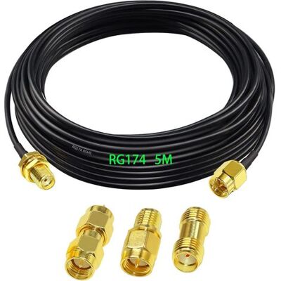 OEM Adaptador Sma Macho A Hembra, Cable Coaxial Rf Rg174 De 5 M Con Conector Sma, Cable De Extensión De Antena Wlan, Cable De Extensión De Antena Macho/hembra (50 Ohmios) + 3 Adaptadores Coaxiales Rf OEM Adaptador Sma Macho A Hembra, Cable Coaxial Rf Rg174 De 5 M Con Conector Sma, Cable De Extensión De Antena Wlan, Cable De Extensión De Antena Macho/hembra (50 Ohmios) + 3 Adaptadores Coaxiales Rf