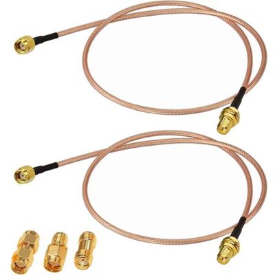 OEM Cable De Extensión Rp-sma De 2 Piezas, Cable Coaxial Pigtail Macho A Hembra Rg316, 30 Cm, 50 Ohmios, Cable De Antena Wifi De Baja Pérdida Para Routers Inalámbricos 3g/4g + Kit De Adaptadores Rp-sma De OEM Cable De Extensión Rp-sma De 2 Piezas, Cable Coaxial Pigtail Macho A Hembra Rg316, 30 Cm, 50 Ohmios, Cable De Antena Wifi De Baja Pérdida Para Routers Inalámbricos 3g/4g + Kit De Adaptadores Rp-sma De