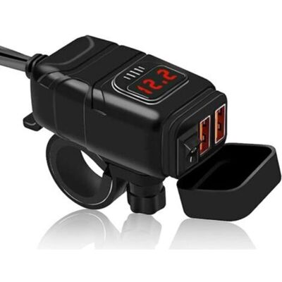 LIIYIELA Cargador Usb Qc3.0 Para Motocicleta Con Adaptador Sae, Voltímetro Impermeable Ip65 Y Protección De Carga Para Teléfono/tableta/gps/cámara Dc12v LIIYIELA Cargador Usb Qc3.0 Para Motocicleta Con Adaptador Sae, Voltímetro Impermeable Ip65 Y Protección De Carga Para Teléfono/tableta/gps/cámara Dc12v