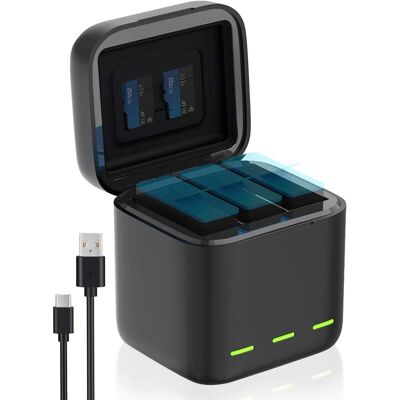 OEM Cargador De Batería Para Gopro Hero 12/11/10/9 Black: Adaptador Compacto De 3 Canales Con Carga Rápida De 2,4 A Y Cable Usb-c. Compatible Con La Batería Original De Gopro Hero (batería No Incluida). OEM Cargador De Batería Para Gopro Hero 12/11/10/9 Black: Adaptador Compacto De 3 Canales Con Carga Rápida De 2,4 A Y Cable Usb-c. Compatible Con La Batería Original De Gopro Hero (batería No Incluida).