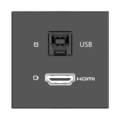Kramer Room Connectivity Passive Black Module With 1 Hdmi Port + 1 Usbb Port Input.- Md-h+b/af(b) (80-000358) Kramer Room Connectivity Passive Black Module With 1 Hdmi Port + 1 Usbb Port Input.- Md-h+b/af(b) (80-000358)