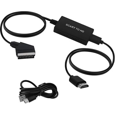 OEM Convertidor Scart A Hdmi Con Cable, Conmutador Full Hd 720p/1080p - Adaptador Scart Macho A Hdmi, Convertidor De Salida Hdmi Para Pantalla De Tv, Proyector, Decodificador, Reproductor Vhs, Reproductor OEM Convertidor Scart A Hdmi Con Cable, Conmutador Full Hd 720p/1080p - Adaptador Scart Macho A Hdmi, Convertidor De Salida Hdmi Para Pantalla De Tv, Proyector, Decodificador, Reproductor Vhs, Reproductor