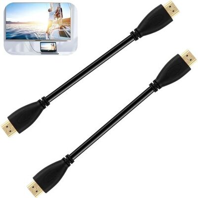 OEM Paquete De 2 Cables Hdmi Cortos De 30 Cm - Compatible Con 4k, Arc, Hd, Ethernet, Alta Velocidad - Negro, Cable Hdmi A Hdmi, Para Tv, Macbook, Pc, Ps5 - Conectores Chapados En Oro, Triple Blindaje OEM Paquete De 2 Cables Hdmi Cortos De 30 Cm - Compatible Con 4k, Arc, Hd, Ethernet, Alta Velocidad - Negro, Cable Hdmi A Hdmi, Para Tv, Macbook, Pc, Ps5 - Conectores Chapados En Oro, Triple Blindaje