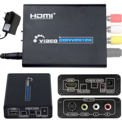 OEM Convertidor De Hdmi Pal/ntsc A S-video Rca Av 3x Cinch Svhs Con Cables OEM Convertidor De Hdmi Pal/ntsc A S-video Rca Av 3x Cinch Svhs Con Cables
