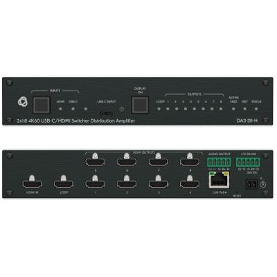 Kramer Avsm 2x1:8 4k60 Usb-c/hdmi Switcher Distribution Amplifier- Da3-28-h (10-00002890) Kramer Avsm 2x1:8 4k60 Usb-c/hdmi Switcher Distribution Amplifier- Da3-28-h (10-00002890)