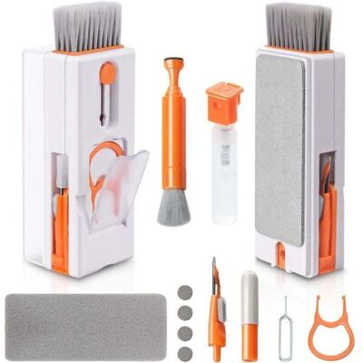 DPZO Kit De Limpieza De Teclado, Limpiador Multifuncional 11 En 1 Para Teclados De Pc, Cepillo De Limpieza De Teclado, Para Tabletas, Teléfonos Inteligentes, Computadoras, Auriculares, Naranja DPZO Kit De Limpieza De Teclado, Limpiador Multifuncional 11 En 1 Para Teclados De Pc, Cepillo De Limpieza De Teclado, Para Tabletas, Teléfonos Inteligentes, Computadoras, Auriculares, Naranja