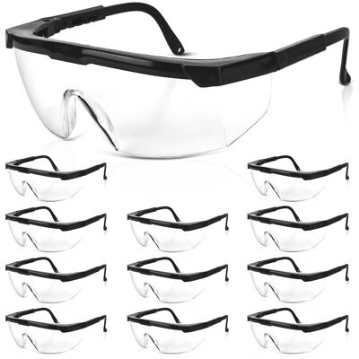 OEM Juego De 12 Gafas Protectoras, Transparentes, Ajustables, Resistentes A Los Arañazos, Ligeras, Para Obras De Construcción, Talleres Y Ciclismo. OEM Juego De 12 Gafas Protectoras, Transparentes, Ajustables, Resistentes A Los Arañazos, Ligeras, Para Obras De Construcción, Talleres Y Ciclismo.
