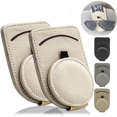 OEM Soporte Para Gafas De Sol Para Visera,soporte De Cuero Para Gafas De Sol,2 Piezas,beige OEM Soporte Para Gafas De Sol Para Visera,soporte De Cuero Para Gafas De Sol,2 Piezas,beige