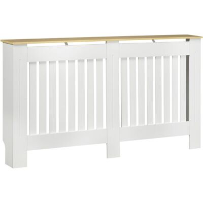 Homcom Cubierta de Radiador 152x19x83 cm Blanco - Diseño Moderno y Seguro Homcom Cubierta de Radiador 152x19x83 cm Blanco - Diseño Moderno y Seguro