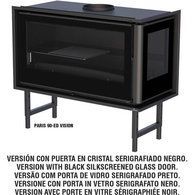 Bronpi - Bricosol Estufa De Leña Insertable Modelo Paris-90- Cristal Derecho Vision Bronpi - Bricosol Estufa De Leña Insertable Modelo Paris-90- Cristal Derecho Vision
