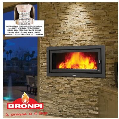 Estufa de leña Bronpi Londres-t - Sistema de doble combustión, 21kW Estufa de leña Bronpi Londres-t - Sistema de doble combustión, 21kW