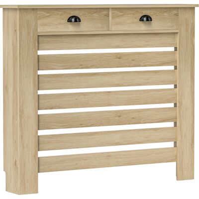 JHY DESIGN Cubierta Para Radiador De Mdf Con Cajón, Ideal Para El Salón, El Dormitorio O El Pasillo, 111 X 19 X 95,5 Cm, Roble. JHY DESIGN Cubierta Para Radiador De Mdf Con Cajón, Ideal Para El Salón, El Dormitorio O El Pasillo, 111 X 19 X 95,5 Cm, Roble.