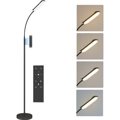JHY DESIGN Lampada Da Terra Per Soggiorno Con Telecomando, Controllo Touch, Temperatura Colore E Luminosità Regolabili, Nera JHY DESIGN Lampada Da Terra Per Soggiorno Con Telecomando, Controllo Touch, Temperatura Colore E Luminosità Regolabili, Nera