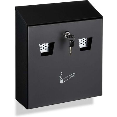 HELLOSHOP26 Cenicero De Pared Para Exterior Grande De 3 Litros De Hierro Robusto Diseño Contemporáneo Negro 130009886 HELLOSHOP26 Cenicero De Pared Para Exterior Grande De 3 Litros De Hierro Robusto Diseño Contemporáneo Negro 130009886