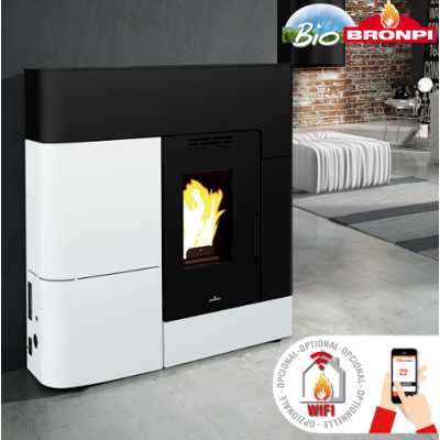 Estufa de Pellet Clara de Bronpi - 10kW - Negro y Blanco - EcoDesign 2022 Estufa de Pellet Clara de Bronpi - 10kW - Negro y Blanco - EcoDesign 2022