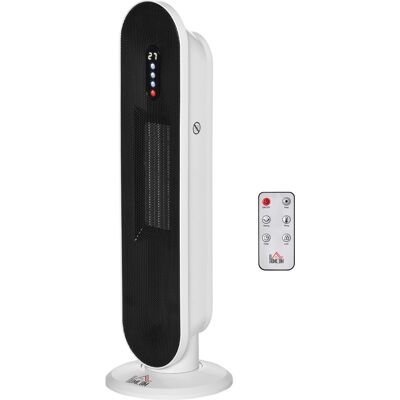 OEM Calefactor Cerámico De Torre 1200w/2000w Con Mando A Distancia Termostato Temporizador De 24h Y Sistema Antivuelco Para Sala De 20 M² 21x21x63,5 Cm Blanco Y Negro OEM Calefactor Cerámico De Torre 1200w/2000w Con Mando A Distancia Termostato Temporizador De 24h Y Sistema Antivuelco Para Sala De 20 M² 21x21x63,5 Cm Blanco Y Negro