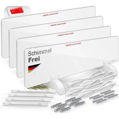 Kesser® Calefactor Infrarrojo Antimoho, 50 W - Set De 4, Blanco Kesser® Calefactor Infrarrojo Antimoho, 50 W - Set De 4, Blanco
