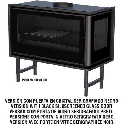 Bronpi - Bricosol Estufa De Leña Insertable Modelo Paris-90- Cristal Derecho Vision Bronpi - Bricosol Estufa De Leña Insertable Modelo Paris-90- Cristal Derecho Vision