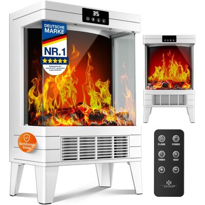 Kesser® Chimenea Led Arvo Con Calefacción, 1800w, Temporizador, Mando - Blanco Kesser® Chimenea Led Arvo Con Calefacción, 1800w, Temporizador, Mando - Blanco