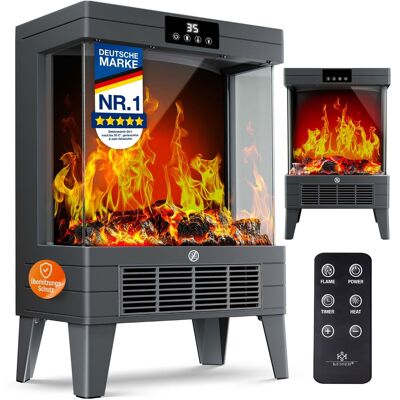 Kesser® Chimenea Led Arvo Con Calefacción, 1800w, Temporizador, Mando - Antracita Kesser® Chimenea Led Arvo Con Calefacción, 1800w, Temporizador, Mando - Antracita