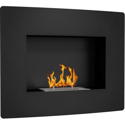 JHY DESIGN Chimenea Mural De Bioetanol, Depósito De 0,9 L, Autonomía De 3,3 H, Superficie De 15-20 M², Color Negro. JHY DESIGN Chimenea Mural De Bioetanol, Depósito De 0,9 L, Autonomía De 3,3 H, Superficie De 15-20 M², Color Negro.