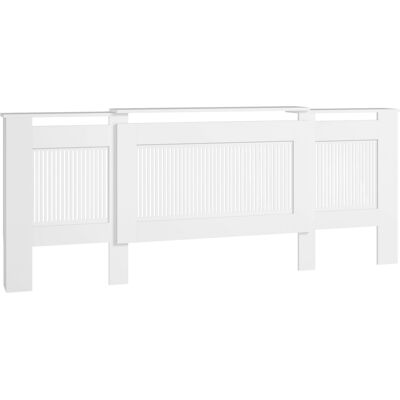 JHY DESIGN Cubierta Para Radiador, Diseño De Lamas, Longitud Regulable De 125 A 201 Cm, Mdf, Blanca. JHY DESIGN Cubierta Para Radiador, Diseño De Lamas, Longitud Regulable De 125 A 201 Cm, Mdf, Blanca.