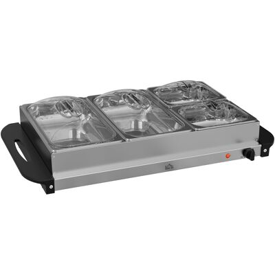 JHY DESIGN Calentador De Alimentos 2 En 1, 6,8 L, 300 W, Acero Inoxidable, Plateado JHY DESIGN Calentador De Alimentos 2 En 1, 6,8 L, 300 W, Acero Inoxidable, Plateado