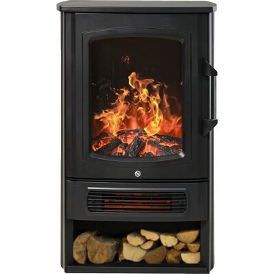 JHY DESIGN Chimenea Eléctrica Con Llama Led, 1000w/2000w, Negra JHY DESIGN Chimenea Eléctrica Con Llama Led, 1000w/2000w, Negra
