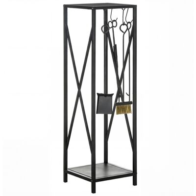 JHY DESIGN Soporte Para Leña - Estante Para Leña De Chimenea - Multiaccesorio - Dimensiones: 34 Cm De Largo X 34 Cm De Ancho X 111 Cm De Alto - Metal Negro JHY DESIGN Soporte Para Leña - Estante Para Leña De Chimenea - Multiaccesorio - Dimensiones: 34 Cm De Largo X 34 Cm De Ancho X 111 Cm De Alto - Metal Negro