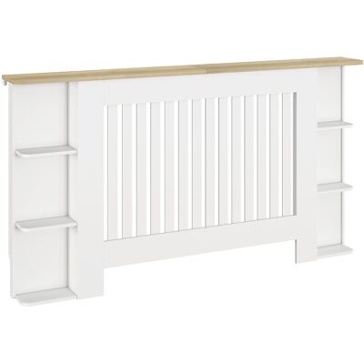 JHY DESIGN Cubierta Para Radiador Con Estantes, Fabricada En Mdf, Diseño Moderno De Lamas Para Salón/dormitorio, 152 X 19 X 83 Cm, Blanca. JHY DESIGN Cubierta Para Radiador Con Estantes, Fabricada En Mdf, Diseño Moderno De Lamas Para Salón/dormitorio, 152 X 19 X 83 Cm, Blanca.
