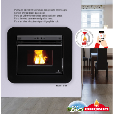 BRONPI NEVA Estufa de Pellet - Eficiencia, WiFi, 10.5kW BRONPI NEVA Estufa de Pellet - Eficiencia, WiFi, 10.5kW
