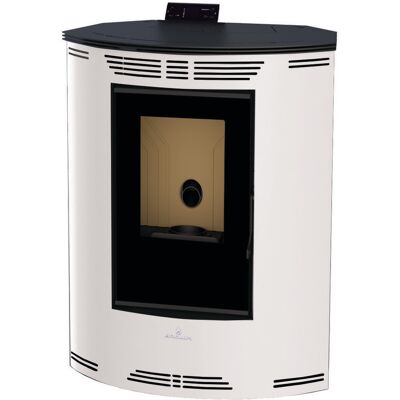 Maestro Ferreter - Estufa de pellets de esquina color marfil 12 kW - Estufa de pellet Maestro Ferreter - Estufa de pellets de esquina color marfil 12 kW - Estufa de pellet