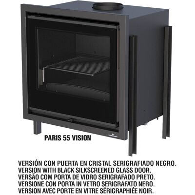 Bronpi - Bricosol Insertable De Leña Con Turbinas Modelo Paris-55 Vision Bronpi - Bricosol Insertable De Leña Con Turbinas Modelo Paris-55 Vision