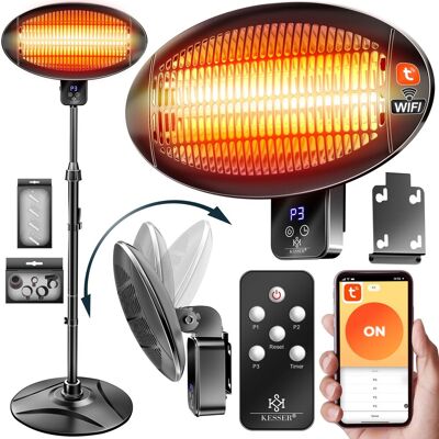 Kesser® Calefactor Infrarrojo, 2000 W, Wifi - Negro Kesser® Calefactor Infrarrojo, 2000 W, Wifi - Negro
