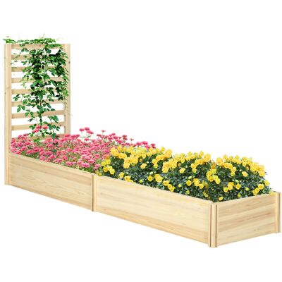 JHY DESIGN Fioriera Con Traliccio, Fioriera Da Giardino, Dimensioni 230l X 60w X 110h Cm, Effetto Legno Naturale JHY DESIGN Fioriera Con Traliccio, Fioriera Da Giardino, Dimensioni 230l X 60w X 110h Cm, Effetto Legno Naturale