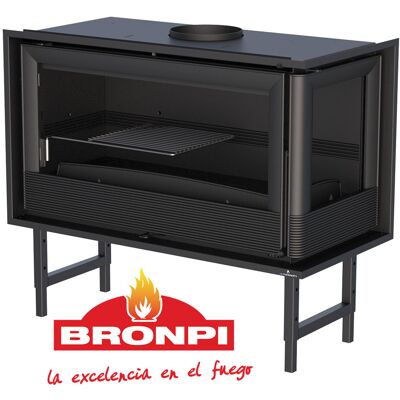 Bronpi - Bricosol Estufa De Leña Insertable Con Turbinas Modelo Paris-90- Cristal Derecho Bronpi - Bricosol Estufa De Leña Insertable Con Turbinas Modelo Paris-90- Cristal Derecho