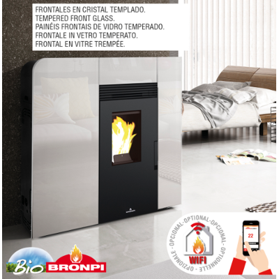 Bronpi - cleo extraplana 12 kw - cristal blanco - 12 kW - Estufa de pellet Bronpi - cleo extraplana 12 kw - cristal blanco - 12 kW - Estufa de pellet