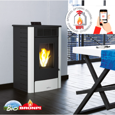 Estufa de Pellet Bronpi RITA-MF - 9kW Color Marfil Estufa de Pellet Bronpi RITA-MF - 9kW Color Marfil