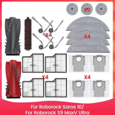 OEM Repuestos Para El Robot Aspirador Roborock Saros 10/roborock S9 Maxv Ultra: Cepillo Principal, Almohadillas De Limpieza, Filtros Hepa, Bolsas Para El Polvo. OEM Repuestos Para El Robot Aspirador Roborock Saros 10/roborock S9 Maxv Ultra: Cepillo Principal, Almohadillas De Limpieza, Filtros Hepa, Bolsas Para El Polvo.