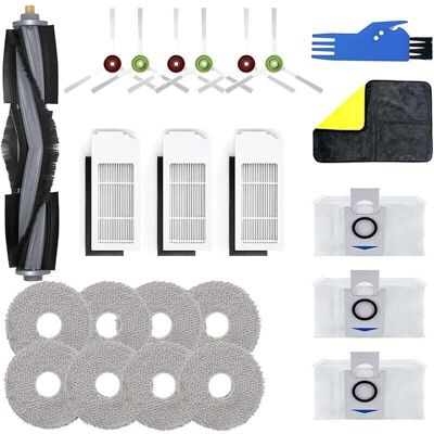OEM Juego De 23 Piezas De Repuesto Para La Aspiradora Ecovacs Deebot X1 Omni, Repuestos X1e Omni, 1 Cepillo Principal, 6 Cepillos Laterales, 3 Filtros Hepa, 3 Bolsas Para Polvo, 8 Almohadillas De Fregado OEM Juego De 23 Piezas De Repuesto Para La Aspiradora Ecovacs Deebot X1 Omni, Repuestos X1e Omni, 1 Cepillo Principal, 6 Cepillos Laterales, 3 Filtros Hepa, 3 Bolsas Para Polvo, 8 Almohadillas De Fregado