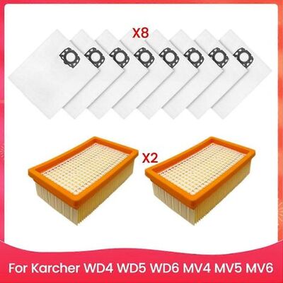 BARKBUSTERS Lot De 10 Filtres Et Sacs À Poussière Pour Aspirateurs Kärcher Wd4, Wd5, Wd6, Mv4, Mv5 Et Mv6 - Accessoires De Rechange BARKBUSTERS Lot De 10 Filtres Et Sacs À Poussière Pour Aspirateurs Kärcher Wd4, Wd5, Wd6, Mv4, Mv5 Et Mv6 - Accessoires De Rechange