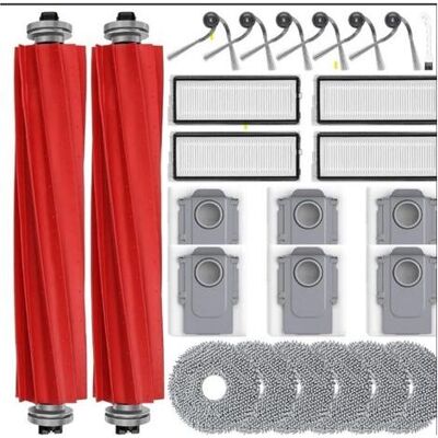 BARKBUSTERS 26 Accessoires De Rechange Pour Aspirateur Robot Laveur Roborock Qv 35a / Qv 35s / Qr 798 / Qr 598 : 6 Sacs À Poussière, 6 Serpillères, 6 Brosses Latérales, 4 Filtres Hepa Et 2 Brosses Principales. BARKBUSTERS 26 Accessoires De Rechange Pour Aspirateur Robot Laveur Roborock Qv 35a / Qv 35s / Qr 798 / Qr 598 : 6 Sacs À Poussière, 6 Serpillères, 6 Brosses Latérales, 4 Filtres Hepa Et 2 Brosses Principales.