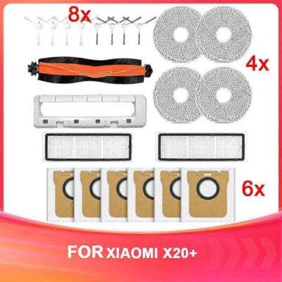 OEM Accesorios Para La Aspiradora Robot Xiaomi X20+: Cepillo Lateral Principal, Filtro Hepa, Paño De Limpieza, Bolsa Para El Polvo (piezas De Repuesto). OEM Accesorios Para La Aspiradora Robot Xiaomi X20+: Cepillo Lateral Principal, Filtro Hepa, Paño De Limpieza, Bolsa Para El Polvo (piezas De Repuesto).