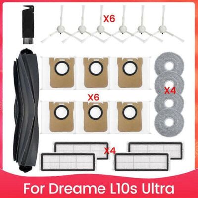 OEM Repuestos Para La Aspiradora Robot Dreame L10s Ultra: Kit De Accesorios Que Incluye: Cepillo Principal, Filtros Hepa, Toallitas De Limpieza Y Bolsas Para El Polvo. OEM Repuestos Para La Aspiradora Robot Dreame L10s Ultra: Kit De Accesorios Que Incluye: Cepillo Principal, Filtros Hepa, Toallitas De Limpieza Y Bolsas Para El Polvo.
